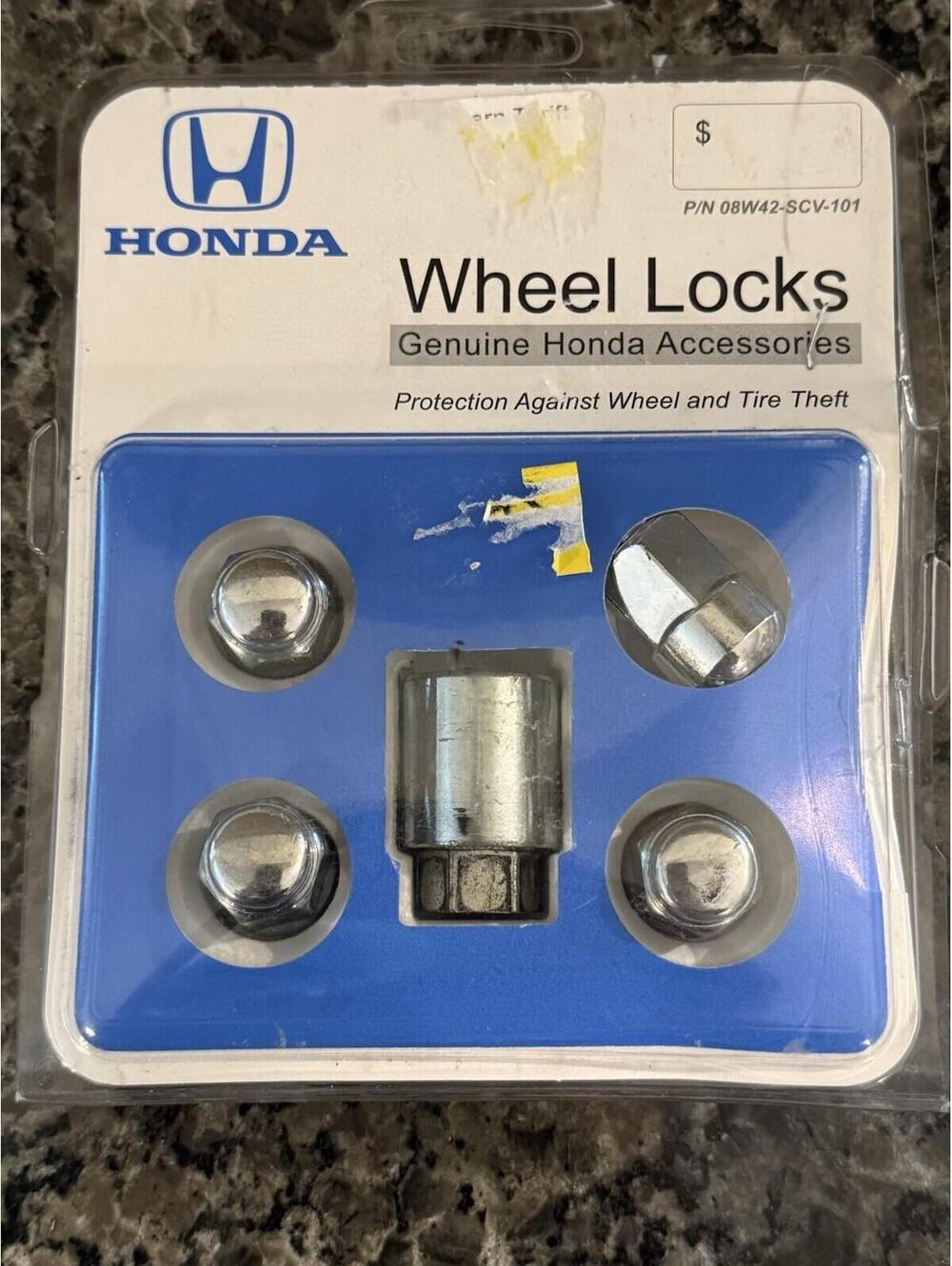 Honda Genuine Accessories 08W42-SCV-101 Alloy Wheel Lock New/open Box